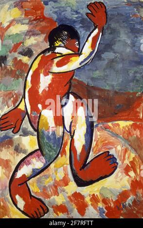 Kasimir Malewitsch. Gemälde mit dem Titel „Bather“ des russischen Avantgardekünstlers Kasimir Severinovich Malewitsch (1879-1935), Gouache auf Papier, 1911 Stockfoto