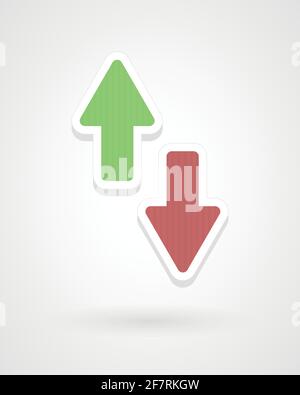 Minimales Diagramm. Pfeile. Auf und ab. Vektorgrafik, flaches Design Stock Vektor