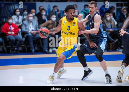 09-04-2021: Basketbal: BC Zenit Saint Petersburg / Maccabi Tel Aviv: Sint Petersburg SAINT PETERSBURG, RUSSLAND - 9. APRIL: Chris Jones von BC Maccabi Tel Stockfoto