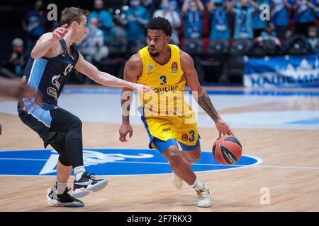 09-04-2021: Basketball: BC Zenit Saint Petersburg / Maccabi Tel Aviv: Sint Petersburg SAINT PETERSBURG, RUSSLAND - 9. APRIL: Dmitri Chwostov von BC Zenit, Stockfoto