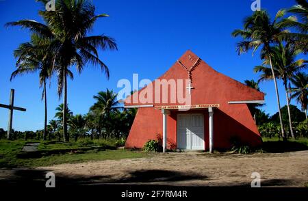 prado, bahia / brasilien - 22. dezember 2009: Kirche von Nossa Senhora Aparecida ist in der ländlichen Gegend der Gemeinde Prado gesehen. Stockfoto