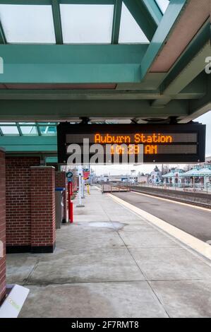 Auburn Transit Station (Bahnhof) in Auburn, Washington. Stockfoto