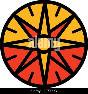 Sonnenuhr Farbe einfachen Stil Vektor Zeit Symbol Stock Vektor