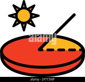 Sonnenuhr Farbe einfachen Stil Vektor Zeit Symbol Stock Vektor