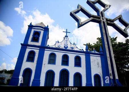 mata de sao joao, bahia / brasilien - 29. september 2020: Blick auf die Senhor do Bonfim Kirche in Mata de Sao Joao. *** Ortsüberschrift *** Stockfoto