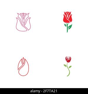 Schöne Kontur Logo mit Rose Blume für Boutique oder Schönheitssalon oder Blumen CompanyRose Vektor Logo Illustration. Das Logo einfach, minimal einfach zu Stock Vektor
