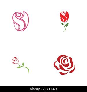 Schöne Kontur Logo mit Rose Blume für Boutique oder Schönheitssalon oder Blumen CompanyRose Vektor Logo Illustration. Das Logo einfach, minimal einfach zu Stock Vektor