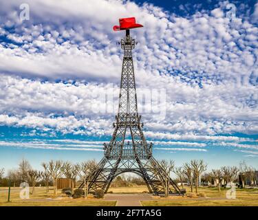 Paris Texas, Wahrzeichen des Eiffelturms, Paris, TX Stockfoto