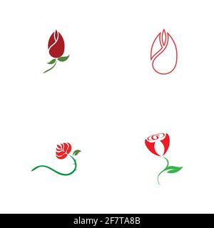 Schöne Kontur Logo mit Rose Blume für Boutique oder Schönheitssalon oder Blumen CompanyRose Vektor Logo Illustration. Das Logo einfach, minimal einfach zu Stock Vektor