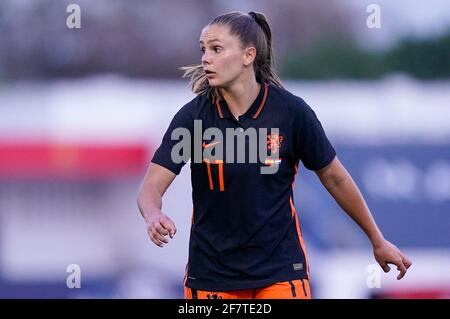 MARBELLA, SPANIEN - 9. APRIL: Lieke Martens aus den Niederlanden beim Freundschaftsspiel der Frauen-Internationale zwischen Spanien und den Niederlanden im Estadio Munic Stockfoto