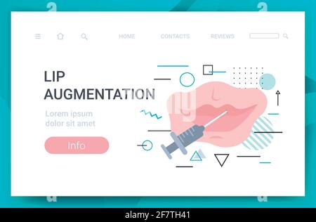 Hyaluronsäure Lippeninjektion medizinisch kosmetologische Anti-Aging Lippen Augmentation Schönheit Prozedurkonzept horizontaler Kopierraum Stock Vektor