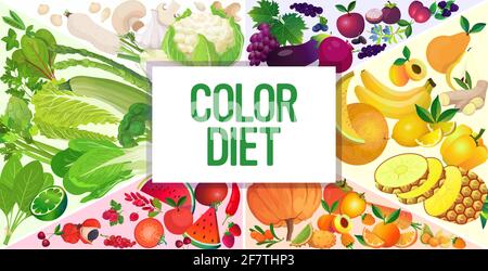 Set frische saftige Beeren Gemüse Obst Kräuter Zusammensetzung gesund natürlich Lebensmittel Farbe Diät Konzept horizontal Stock Vektor