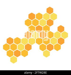 Wabensymbol auf weißem Hintergrund. Flaches Design. Stock Vektor