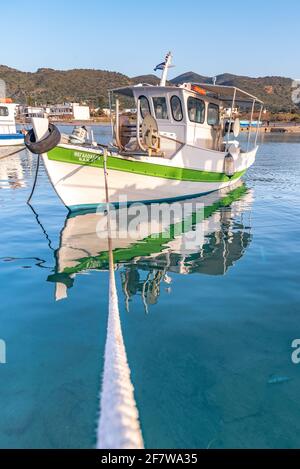 Blick auf das traditionelle griechische Dorf Milatos, Kreta, Griechenland. Stockfoto