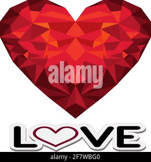 3D Herz Formen mit typoghraphy Herz. Gute Vorlage für romantisches Design wie Valentinstag, Vektor-Illustration. Stock Vektor