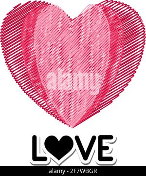 Liebe Skizze für valentinstag, Stock Vektor