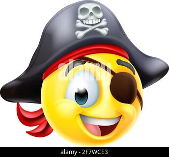 Pirate Emoticon Cartoon Face Stock Vektor