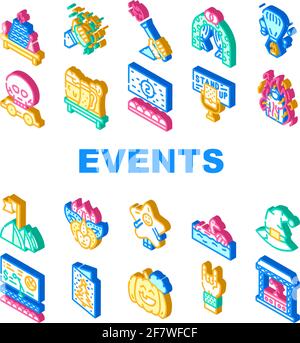 Events Und Festival Collection Icons Set Vector Stock Vektor