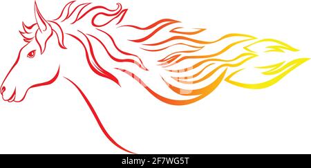 Feuer Pferd Logo Symbol Vektor isoliert auf weißem Hintergrund Stock Vektor