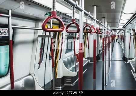 HongKong, China - November, 2019: In der U-Bahn/MTR U-Bahn in HongKong Stockfoto