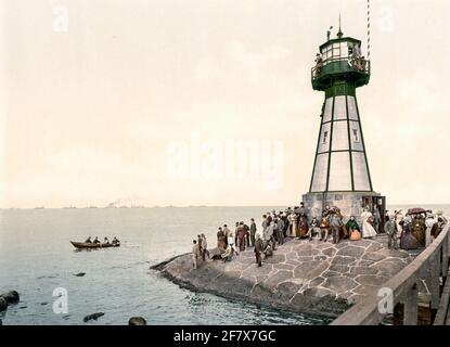 Der Leuchtturm, Neufahrwasser, Westpreußen, Deutschland z. B., Danzig, Polen, um 1900 Stockfoto