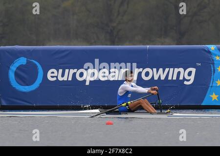 Varese, Varese, Italien, 10. April 2021, Gennaro Di Mauro (Italien), Männer-Einzel-Sculls während der Rudereuropameisterschaften 2021 , Canoying - Foto Danilo Vigo / LM Stockfoto