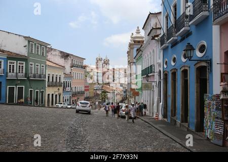 salvador, bahia / brasilien - 26. oktober 2018: Blick auf die Pelourinho, Historisches Zentrum von Salvador. *** Ortsüberschrift *** Stockfoto