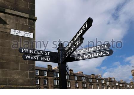 Wegweiser, Edinburgh, Schottland Stockfoto