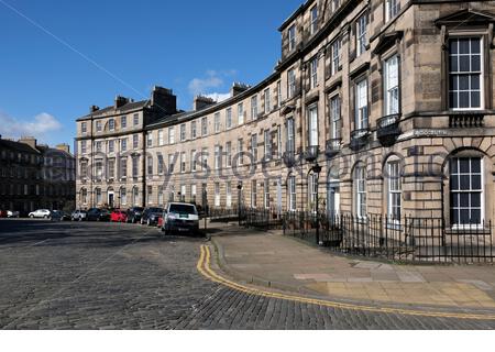 Drummond Place, Edinburgh New Town Straßen, gehobene Wohnungen, Edinburgh, Schottland Stockfoto