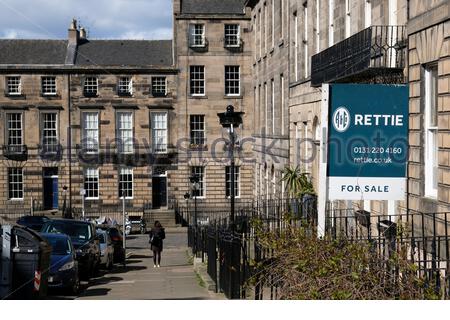 Nelson Street und Northumberland Street, gehobene Wohnungen, Edinburgh New Town Street, Edinburgh, Schottland Stockfoto