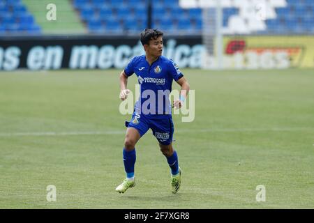 Takefusa Kubo (Getafe), 10. APRIL 2021 - Fußball / Fußball : Spanisches 'La Liga Santander' Spiel zwischen Getafe CF - Cadiz CF im Coliseum Alfonso Perez in Getafe, Spanien. (Foto von Mutsu Kawamori/AFLO) Stockfoto