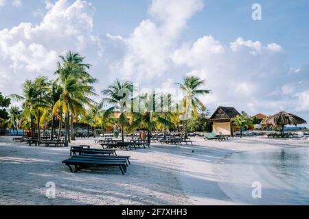 Mambo Beach auf der karibischen Insel Curacao, schöner weißer Strand Curacao Karibik Stockfoto