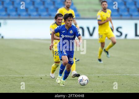 Takefusa Kubo (Getafe), 10. APRIL 2021 - Fußball / Fußball : Spanisches 'La Liga Santander' Spiel zwischen Getafe CF - Cadiz CF im Coliseum Alfonso Perez in Getafe, Spanien. (Foto von Mutsu Kawamori/AFLO) Stockfoto