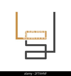 Ursprüngliches Design der Vorlage für das SL-Logo mit Buchstabenzeichen. Kreatives, abstraktes LS-Logo im Buchstaben. Logo mit verknüpftem Buchstaben LS. Stock Vektor