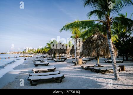 Mambo Beach auf der karibischen Insel Curacao, schöner weißer Strand Curacao Karibik Stockfoto