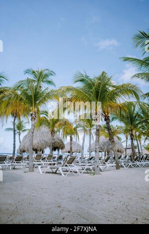 Mambo Beach auf der karibischen Insel Curacao, schöner weißer Strand Curacao Karibik Stockfoto