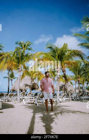 Mambo Beach auf der karibischen Insel Curacao, schöner weißer Strand Curacao Karibik Stockfoto