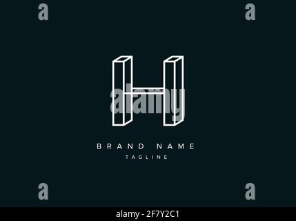 Symbol für 3D H Letter Logo Stock Vektor