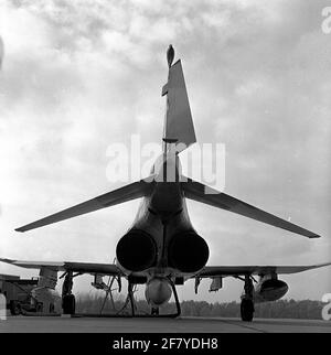 Heck of the Heck mit den General Electric Engines eines MC Donnell Douglas F-4e Phantom II Gear aus dem amerikanischen 32 Tactical Fighter Squadron (TFS). Stockfoto