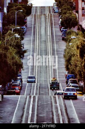 Am frühen Morgen Verkehr auf der Powell Street in San Francisco. Stockfoto