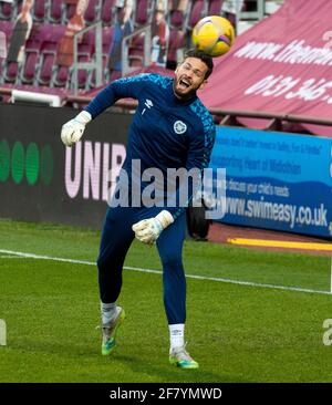 Scottish Championship - Heart of Midlothian / Alloa Athletic. Tynecastle Park, Edinburgh, Midlothian, Großbritannien. 23/01/2021 Hearts spielen Gastgeber zu Alloa Athlet Stockfoto