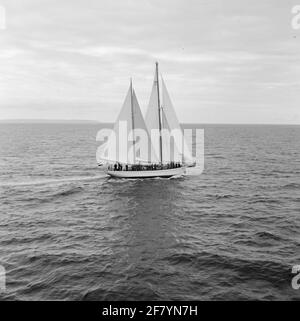 Das Segelschulschiff für anstehende Marineoffiziere am Royal Institute for the Marine (KIM): Hr. Urania (Y 8050) (H 31) (1938-2004). Ein ausführlicher Reisebericht kann auf Seite 52 in der Jaarboek Koninklijke Marine 1964 unter der Überschrift praktische Zeit gelesen werden. Stockfoto