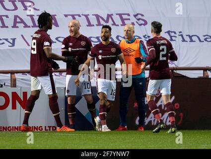 Scottish Championship - Heart of Midlothian / Alloa Athletic. Tynecastle Park, Edinburgh, Midlothian, Großbritannien. 23/01/2021 Hearts spielen Gastgeber zu Alloa Athlet Stockfoto