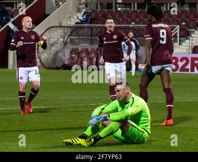 Scottish Championship - Heart of Midlothian / Alloa Athletic. Tynecastle Park, Edinburgh, Midlothian, Großbritannien. 23/01/2021 Hearts spielen Gastgeber zu Alloa Athlet Stockfoto