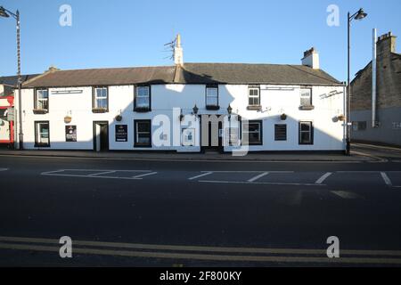 Schottland, Ayrshire, Prestwick, 09. April 2021 . Das Red Lion Inn, in dem der Open Golf Competition angeprangert wurde Stockfoto