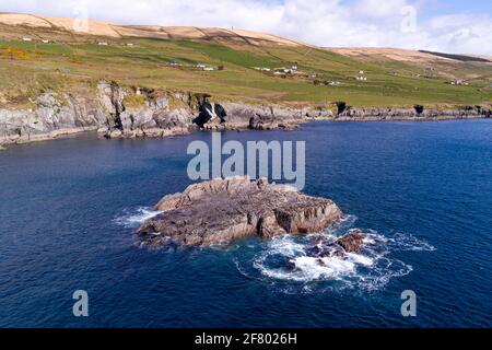 Küste das hübsche Glen und Ballinskelligs, County Kerry, Irland Stockfoto