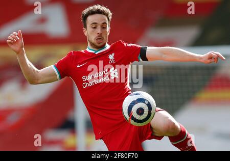 Liverpool, England, 10. April 2021. Diogo Jota von Liverpool während des Spiels der Premier League in Anfield, Liverpool. Bildnachweis sollte lauten: Darren Staples / Sportimage Credit: Sportimage/Alamy Live News Stockfoto