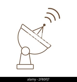 Einfache Vektordarstellung Weltraumradar. Weltraumforschung. Astronomie-Konzept. Wissenschaft. Satellitenantenne. Drahtlose Kommunikation, Broadcast-Technologie Stock Vektor