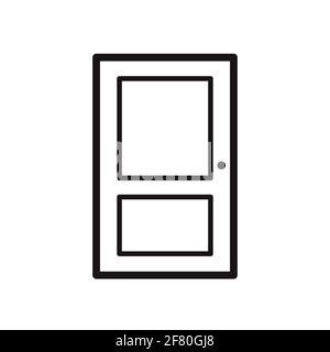 Geschlossene Tür einfaches schwarzes Symbol auf Weiß Stock Vektor