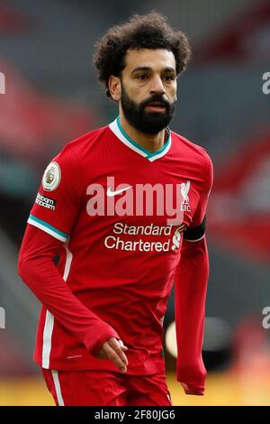 Liverpool, England, 10. April 2021. Mohamed Salah von Liverpool während des Spiels der Premier League in Anfield, Liverpool. Bildnachweis sollte lauten: Darren Staples / Sportimage Credit: Sportimage/Alamy Live News Stockfoto